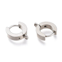 Stainless steel huggie hoops with loop, Gold, Silver, Earring findings, Dainty leverback for jewelry making