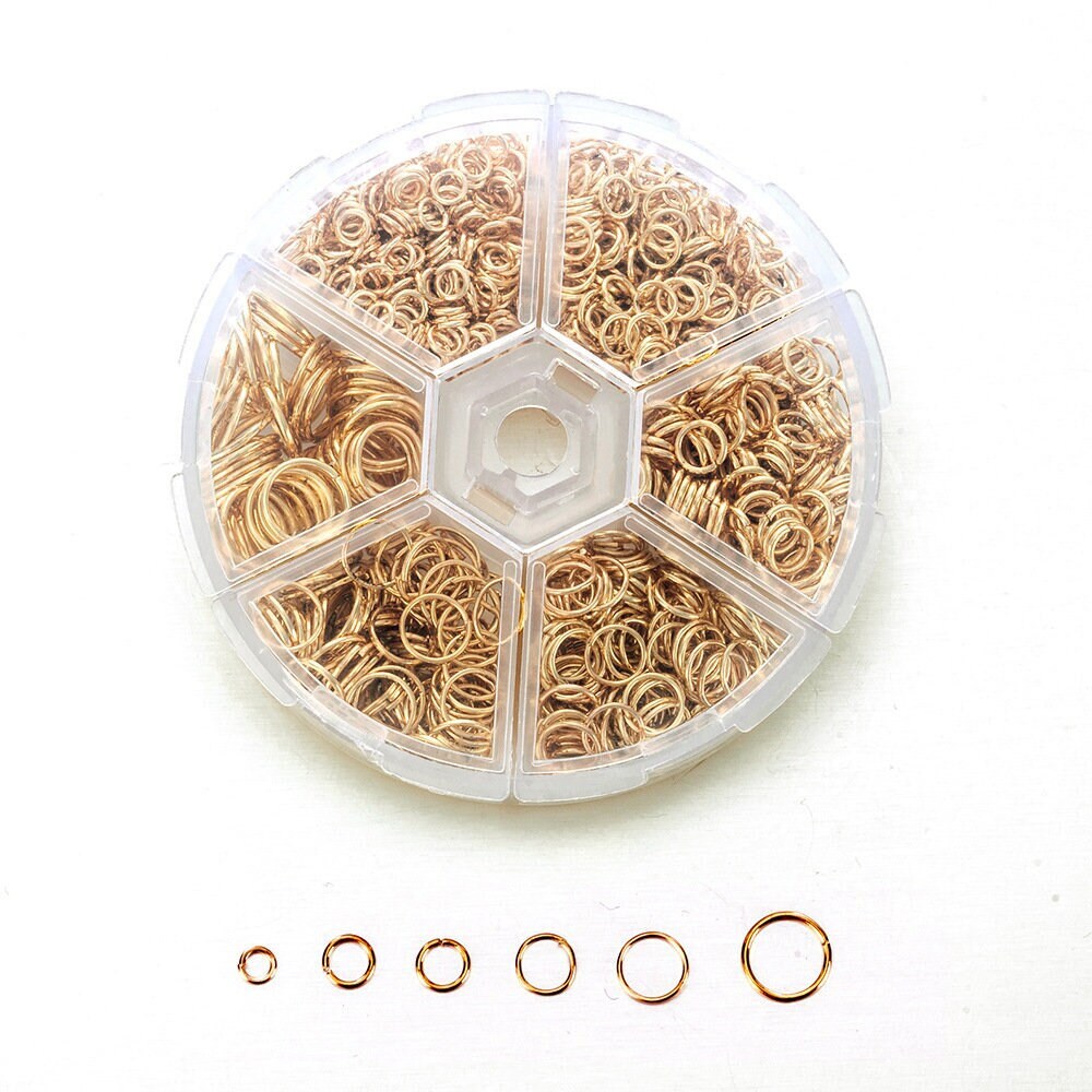 Assorted sizes jump ring kit, Gold, Silver, Nickel free jewelry making