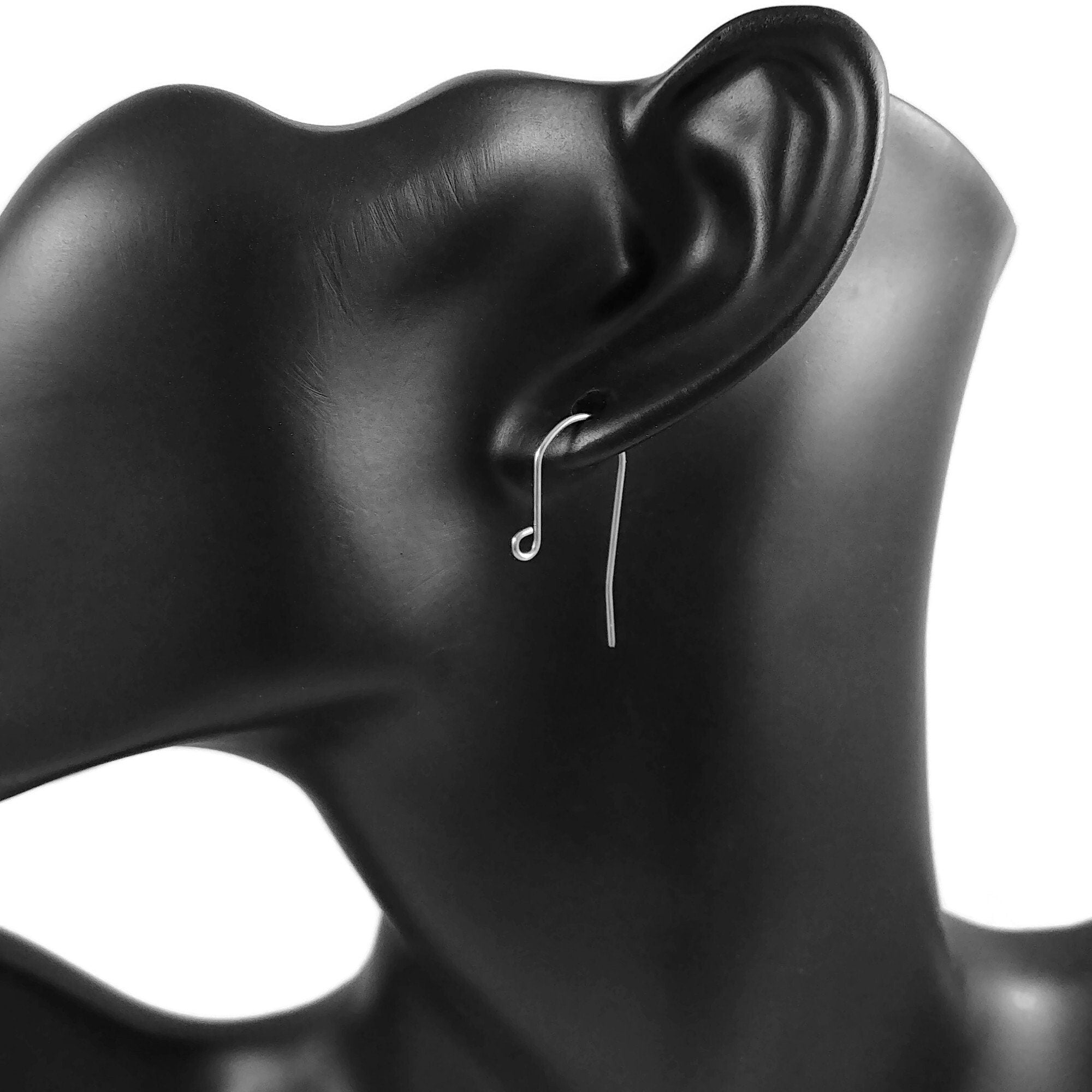 Surgical stainless steel hooks, Minimalist earring findings, Hypoallergenic silver earwire, Jewelry making