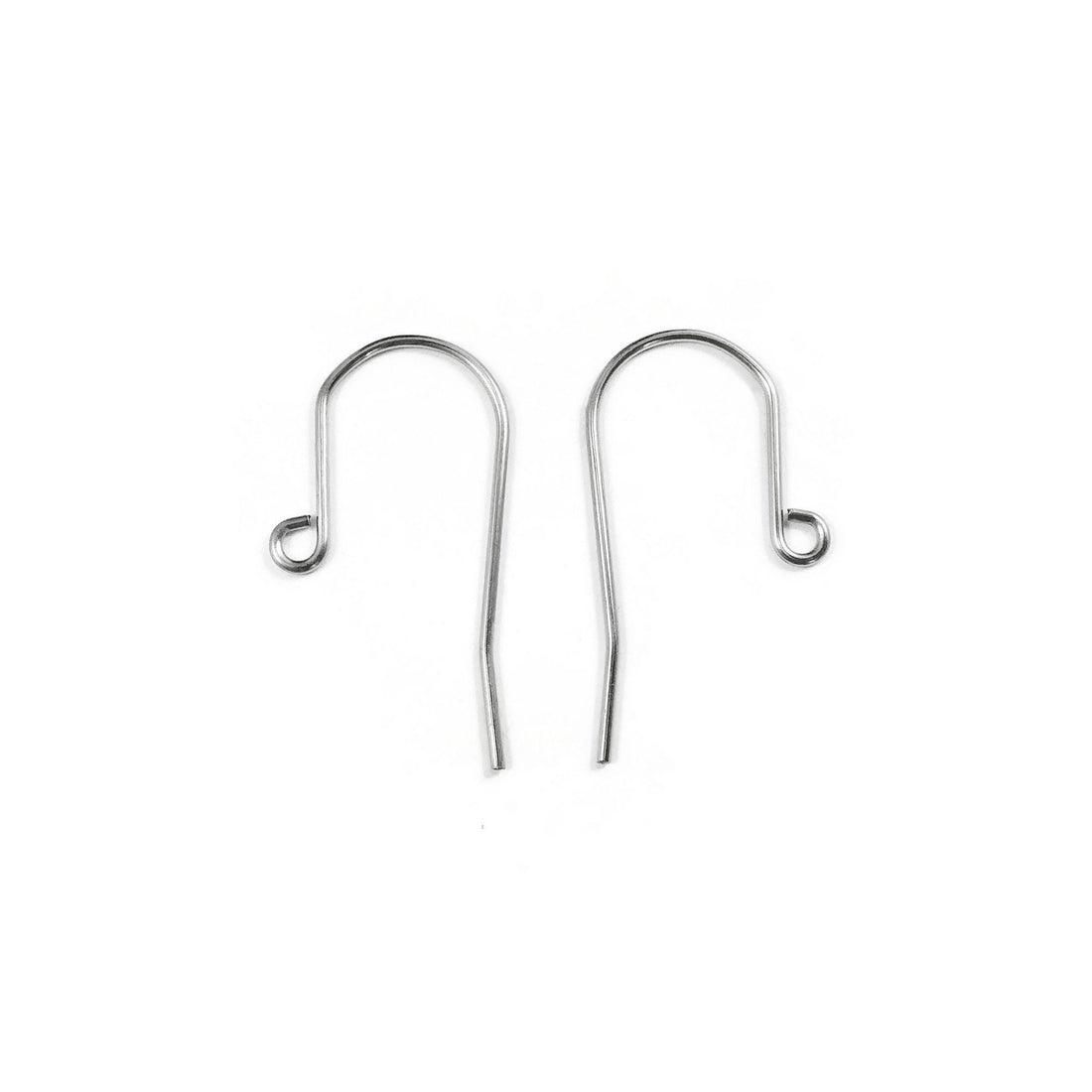 Surgical stainless steel hooks, Minimalist earring findings, Hypoallergenic silver earwire, Jewelry making