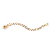 2.75" necklace extender, Stainless steel chain extender, Adjustable bracelet part, Gold, Silver