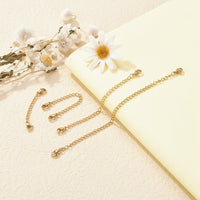 Necklace extender, Stainless steel chain extender, Adjustable bracelet part, 21K gold plated, Silver