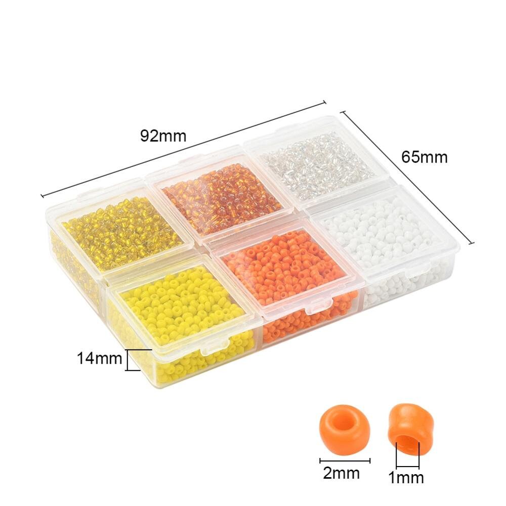 2mm glass seed beads kit, 4500 assorted beads 12/0, Jewelry making set