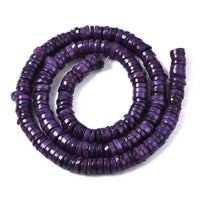 Natural freshwater shell beads, 6mm heishi spacer beads, Colorful beads for jewelry making