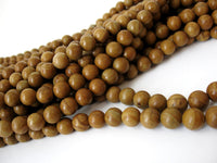Natural Wood Lace Stone Beads Brown Round 8mm