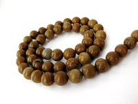 Natural Wood Lace Stone Beads Brown Round 8mm