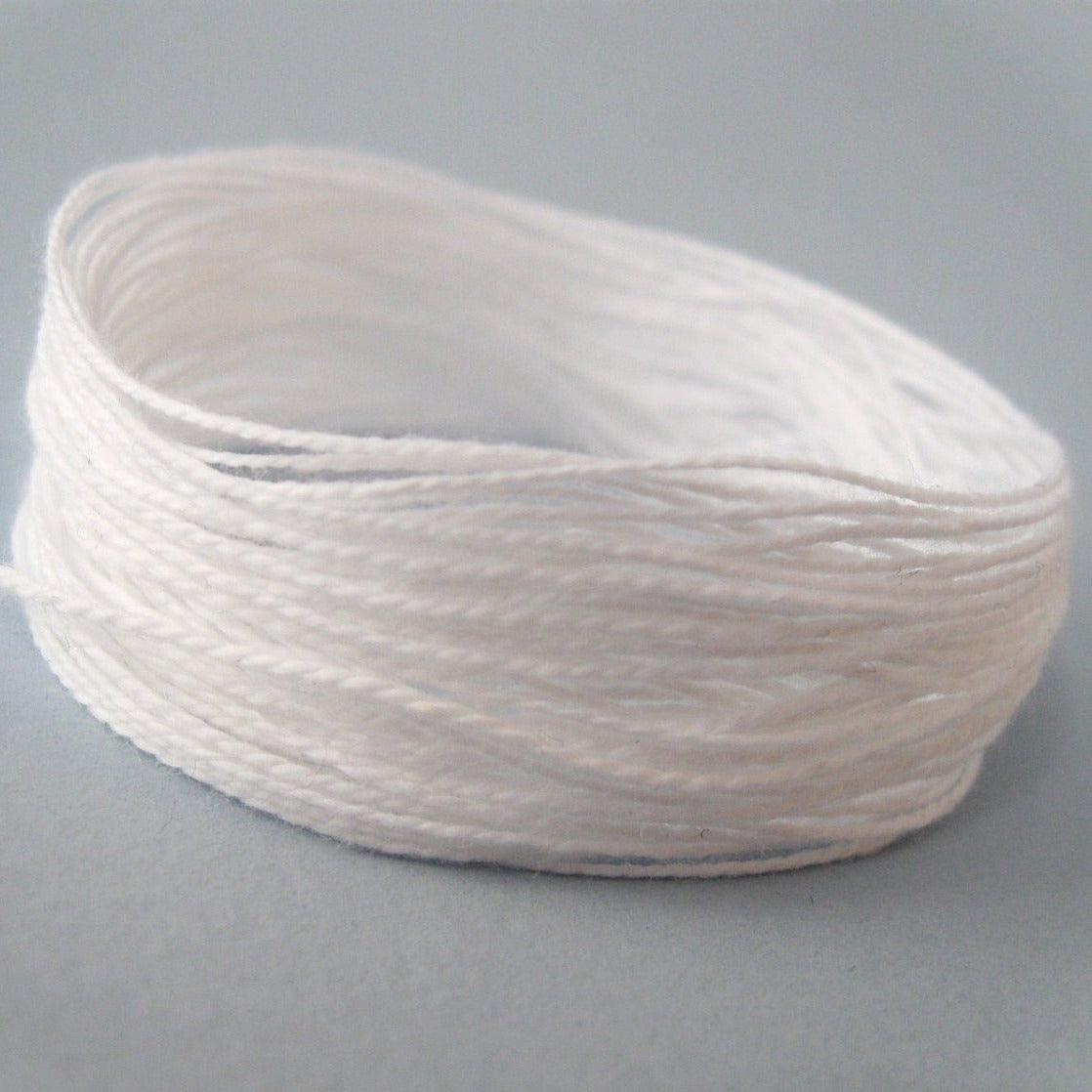 White Organic Cotton Cord 0.7mm - 10 meters/32.8 ft