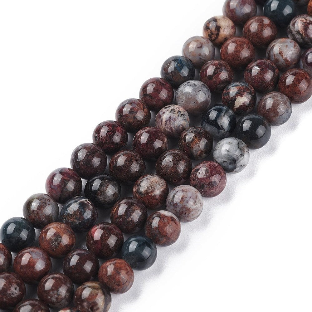 Natural pietersite beads, Strands 6mm or 8mm, Round meditation stone beads, Gemstone beads for jewelry making