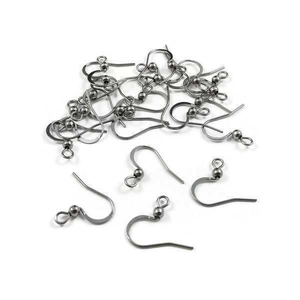 50pcslot Stainless Steel Earring Clasps Hypoallergenic Hooks Wire Clasp  Jewelry