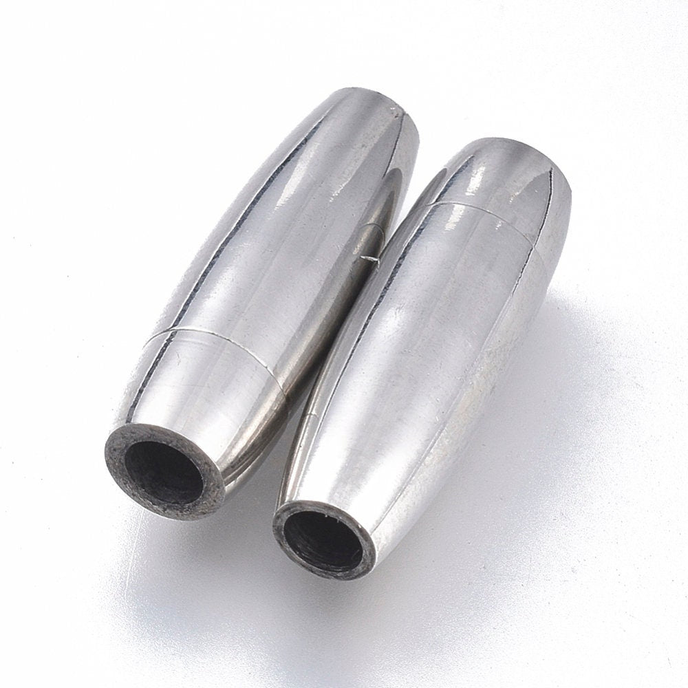 Stainless steel magnetic clasps, Fits 3mm, Jewelry making cord ends, Bracelet and necklace findings