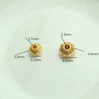 Gold saucer spacer beads, 6mm or 8mm, 18K gold plated beads, Jewelry making nickel-free metal beads