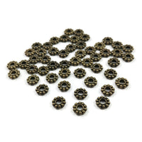 Daisy spacer beads, 6mm heishi beads, Jewelry making nickel-free metal beads, Gold, Silver, Bronze, Copper