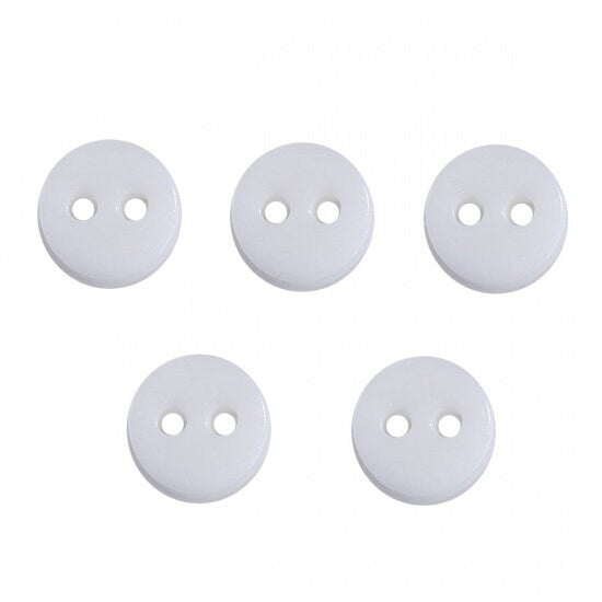 6mm black plastic buttons, Small resin sewing buttons, 25 tiny craft buttons