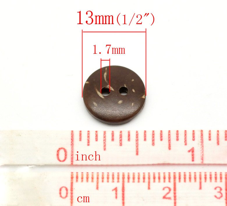 12 Brown Coconut Shirt Buttons 13mm - Natural Wood and Eco Friendly