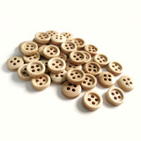 Mini Wood button - Natural 4 Holes Wooden Sewing Buttons 10mm - set of 36