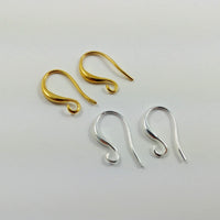 Nickel free earring hooks, Stainless steel ear wire, Gold and silver brass plated, Hypoallergenic jewelry making