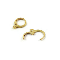 Huggie hoops with loop, Nickel free earring findings, Long-lasting plated, Lever back for jewelry making