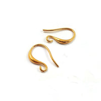 Nickel free earring hooks, Stainless steel ear wire, Gold and silver brass plated, Hypoallergenic jewelry making