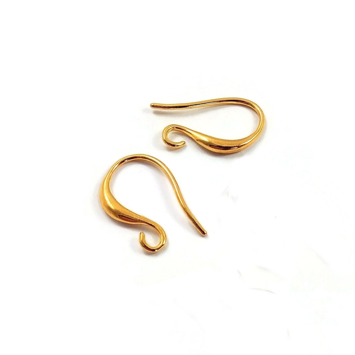 3 Types 14k Gold Plated Brass Metal Earring Hooks DIY Jewelry