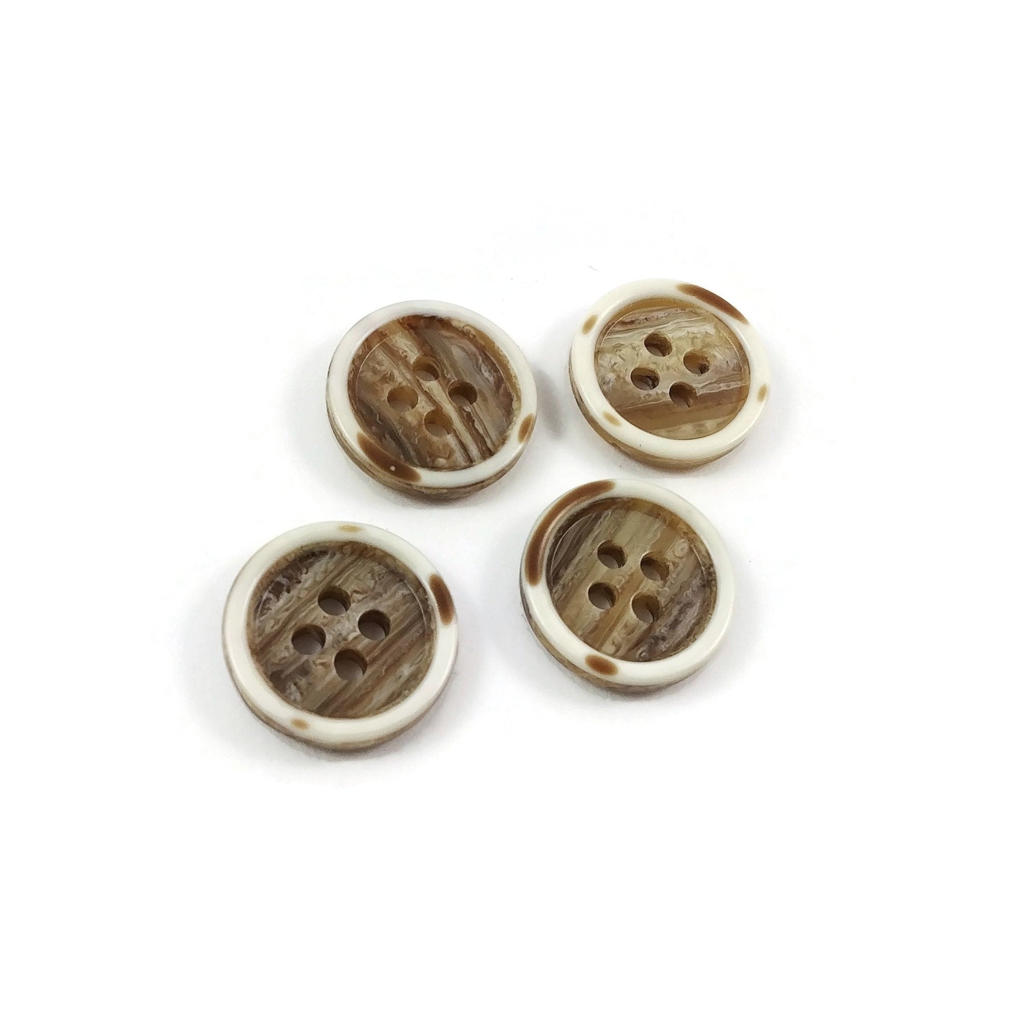 4 beige resin sewing buttons - Pick your size: 15mm, 20mm, or 25mm