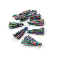 Multicolor cotton tassel, Jewelry making supplies, Boho bracelet pendant