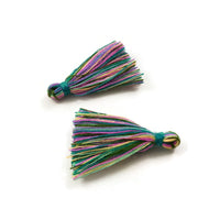 Multicolor cotton tassel, Jewelry making supplies, Boho bracelet pendant