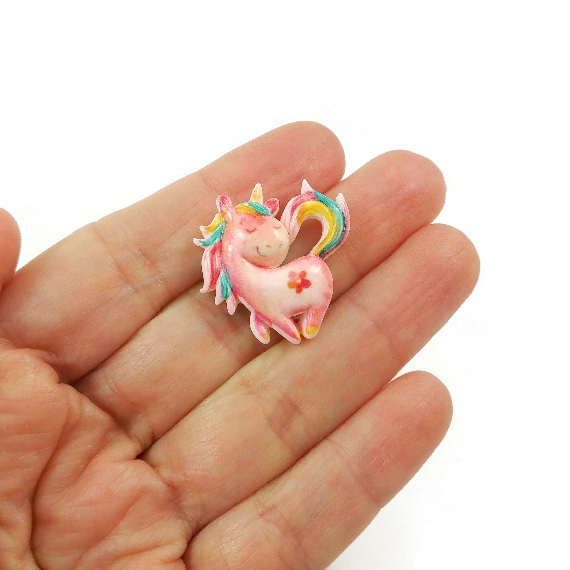 Pink on sale unicorn earrings