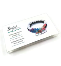 Rainbow gemstone bracelet making kit, DIY craft kit for adults, Do it yourself jewelry supplies