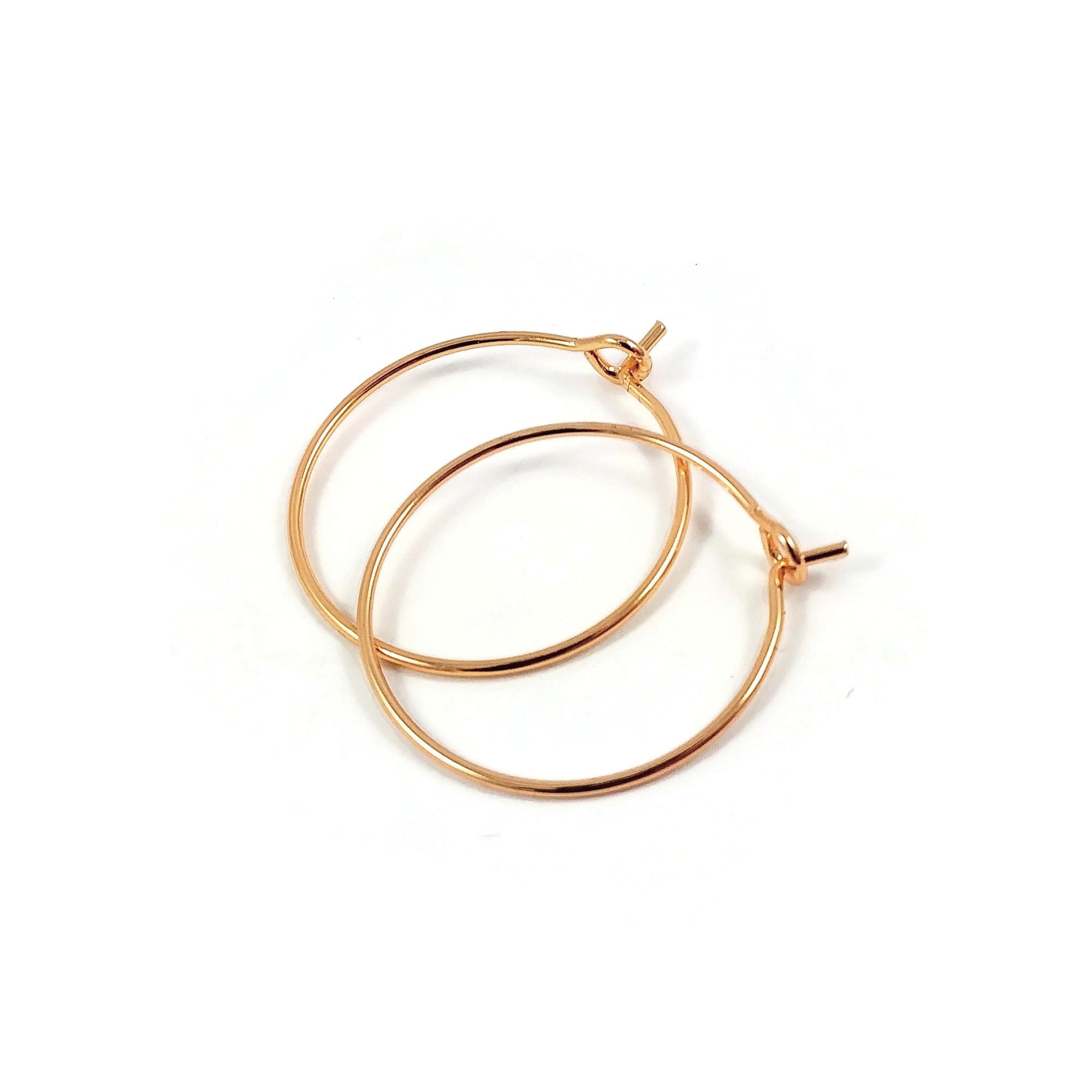 18K Gold plated hoops, Nickel free earring findings, 20mm earwire for jewelry making
