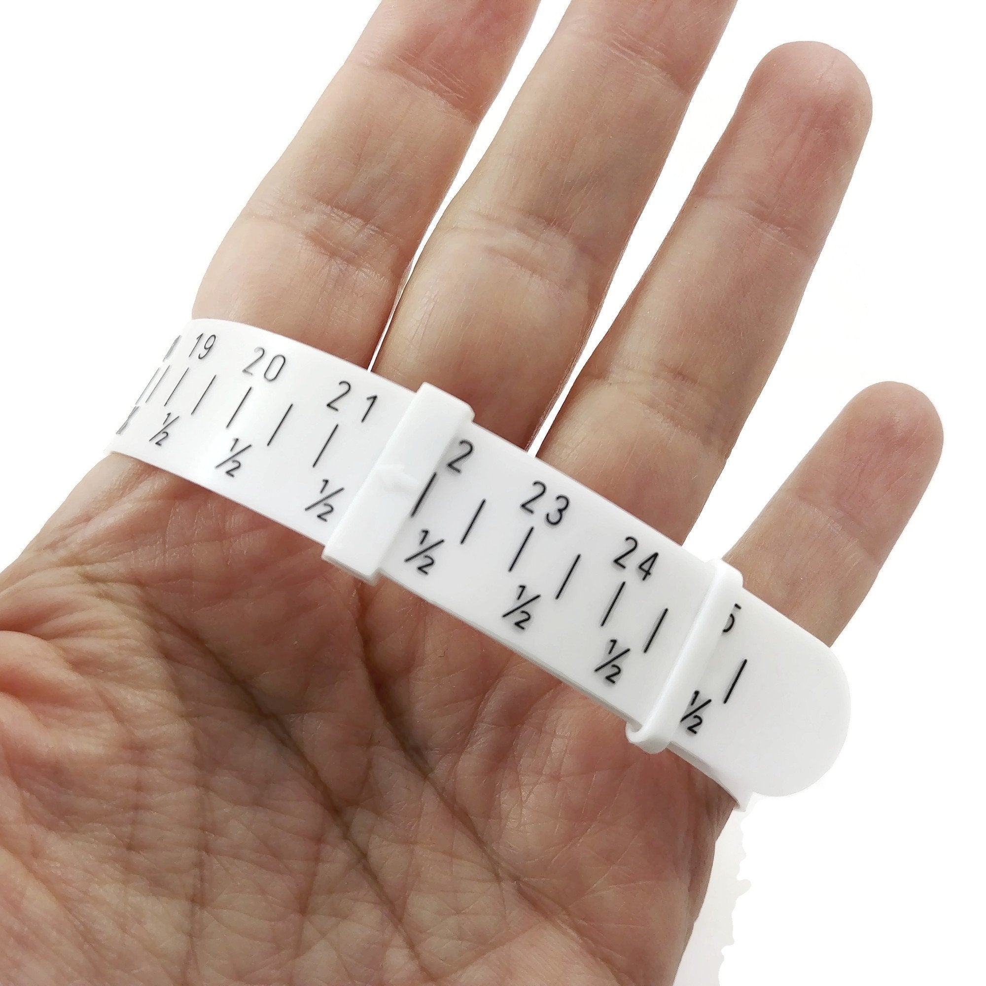 Reusable bracelet sizer, Adjustable multisizer tool, Flexible plastic wrist ruler