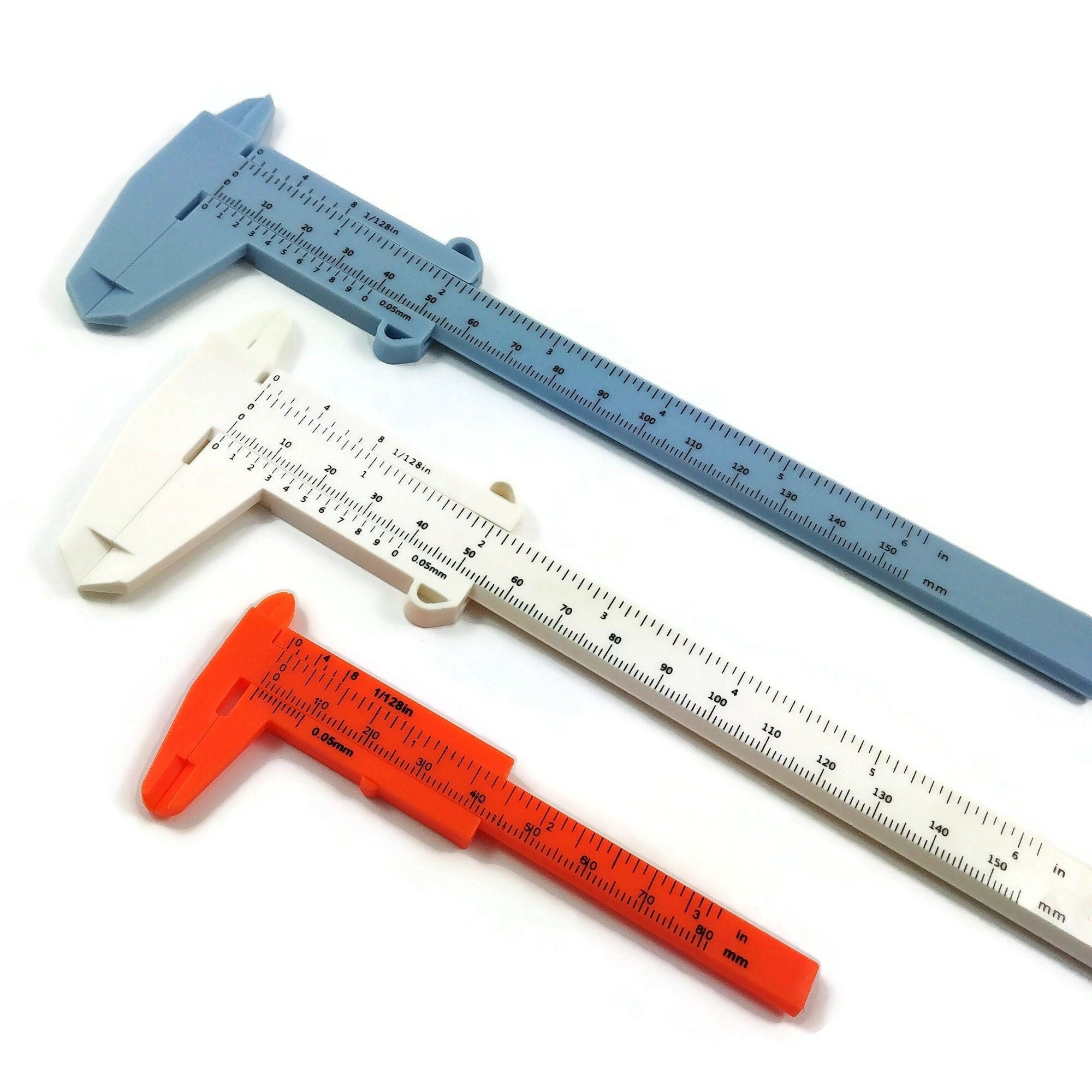Plastic Vernier Caliper, Jewelry beads gauge measuring tool, Metric imperial scale ruler