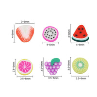 1800 fruit clay slice, Jewelry making cabochon set, 6 assorted colors box, Nail art decoration