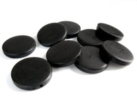 Perles de bois noir en rondelle de 25mm