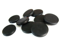 Perles de bois noir en rondelle de 25mm