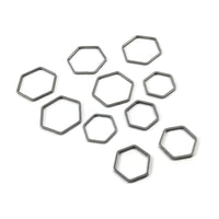 Hexagon connector charms, 11mm, 16mm or 20mm, Stainless steel jewelry making findings