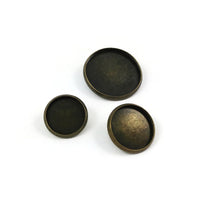 Bronze shank button settings - Make you own buttons - Cabochon bezel
