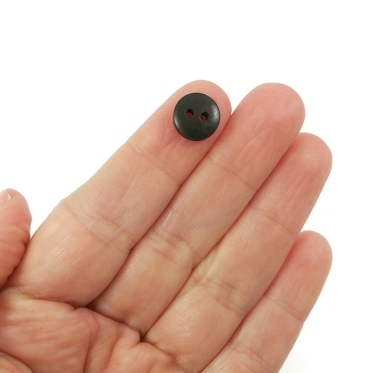Small Button Reference 10mm tiny wooden buttons, 6 small natural buttons, Mini buttons for do