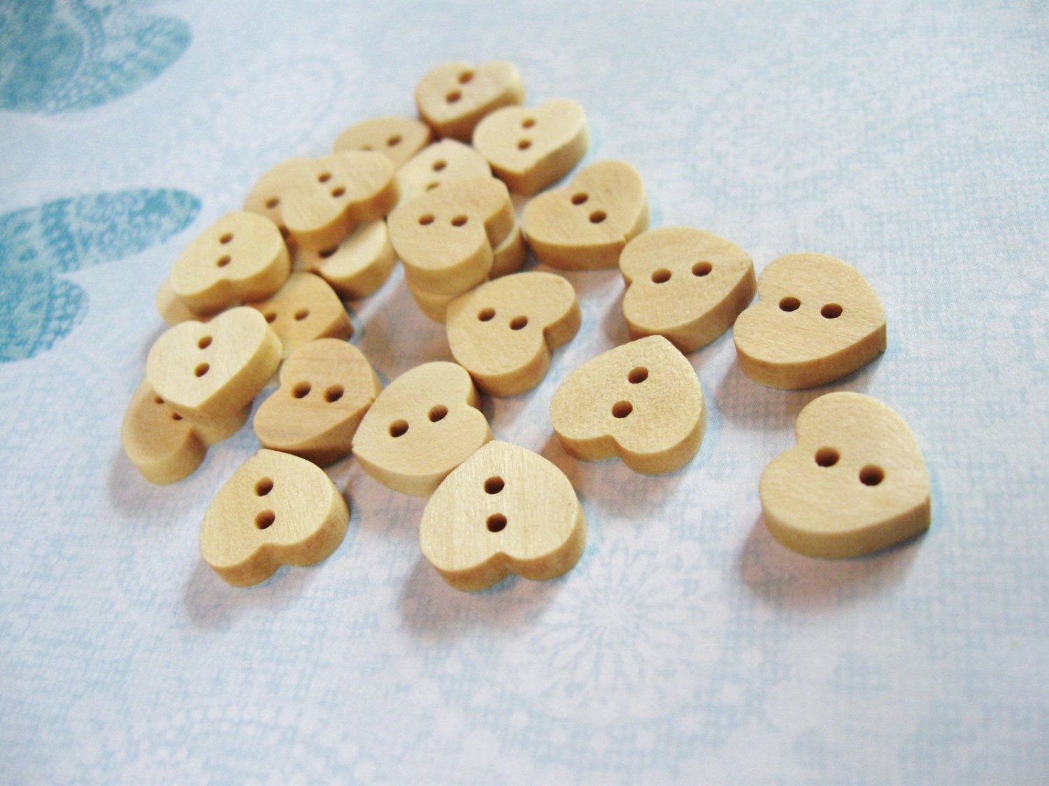 Wooden Heart Shape Button 12mm Mini Unfinished wooden button