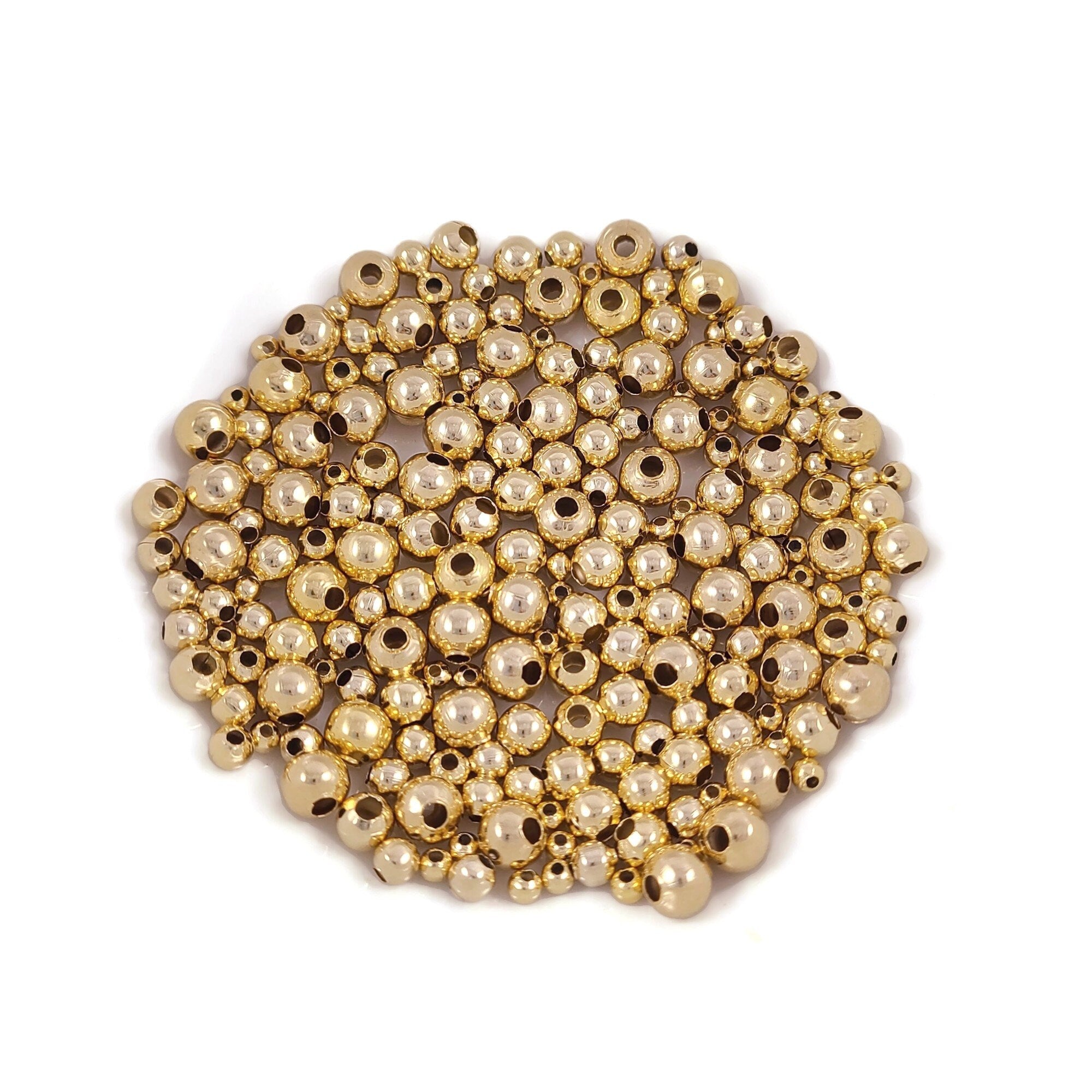 3/4/6/8/10mm Stainless Steel Jewellery DIY Spacer Beads Gold Color