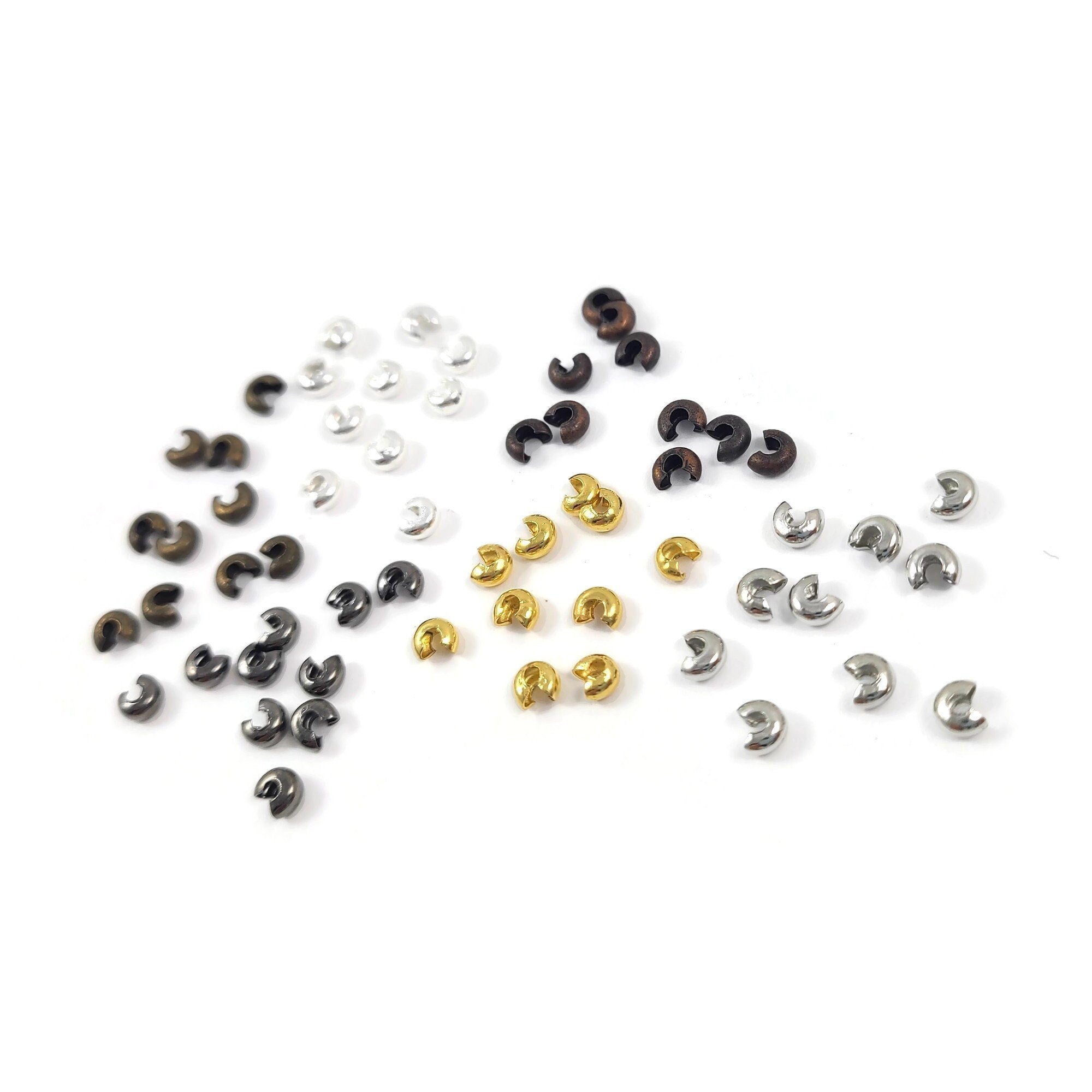 Crimp cover bead kit - Nickel, lead, and cadmium free - Hypoallergenic jewelry making findings - Cord ends
