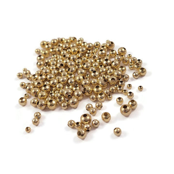 Gold stainless steel beads, 3mm, 4mm, 5mm, 6mm, Round metal spacer beads, Bulk jewelry making supplies
