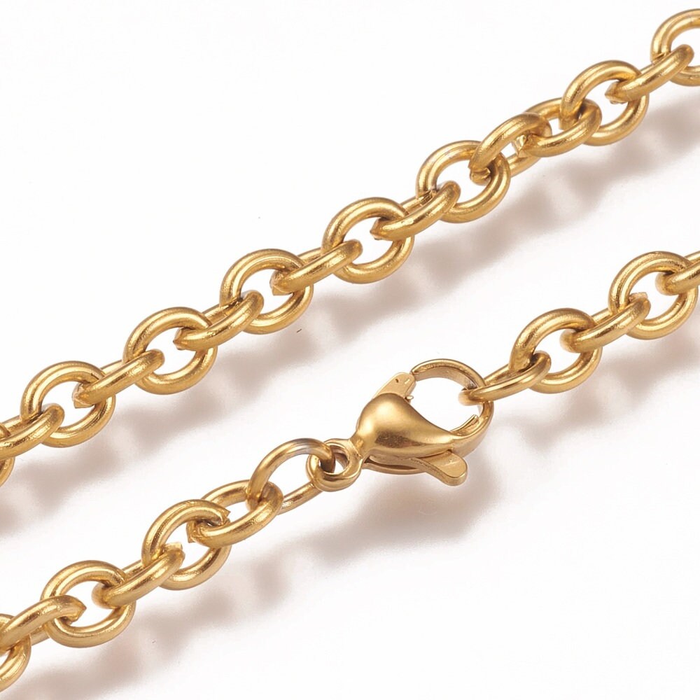 Chunky cable chain bracelet, Rose gold - gold - silver stainless steel, Bulk lot for hypoallergenic jewelry making
