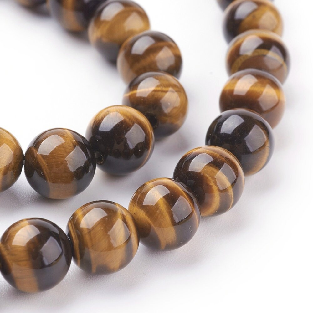 Tiger Eye Beads, Natural round gemstone for jewelry making, Canada