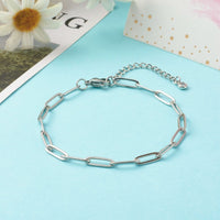Adjustable paperclip chain bracelet, Gold and silver stainless steel, Bulk lot option for jewelry making
