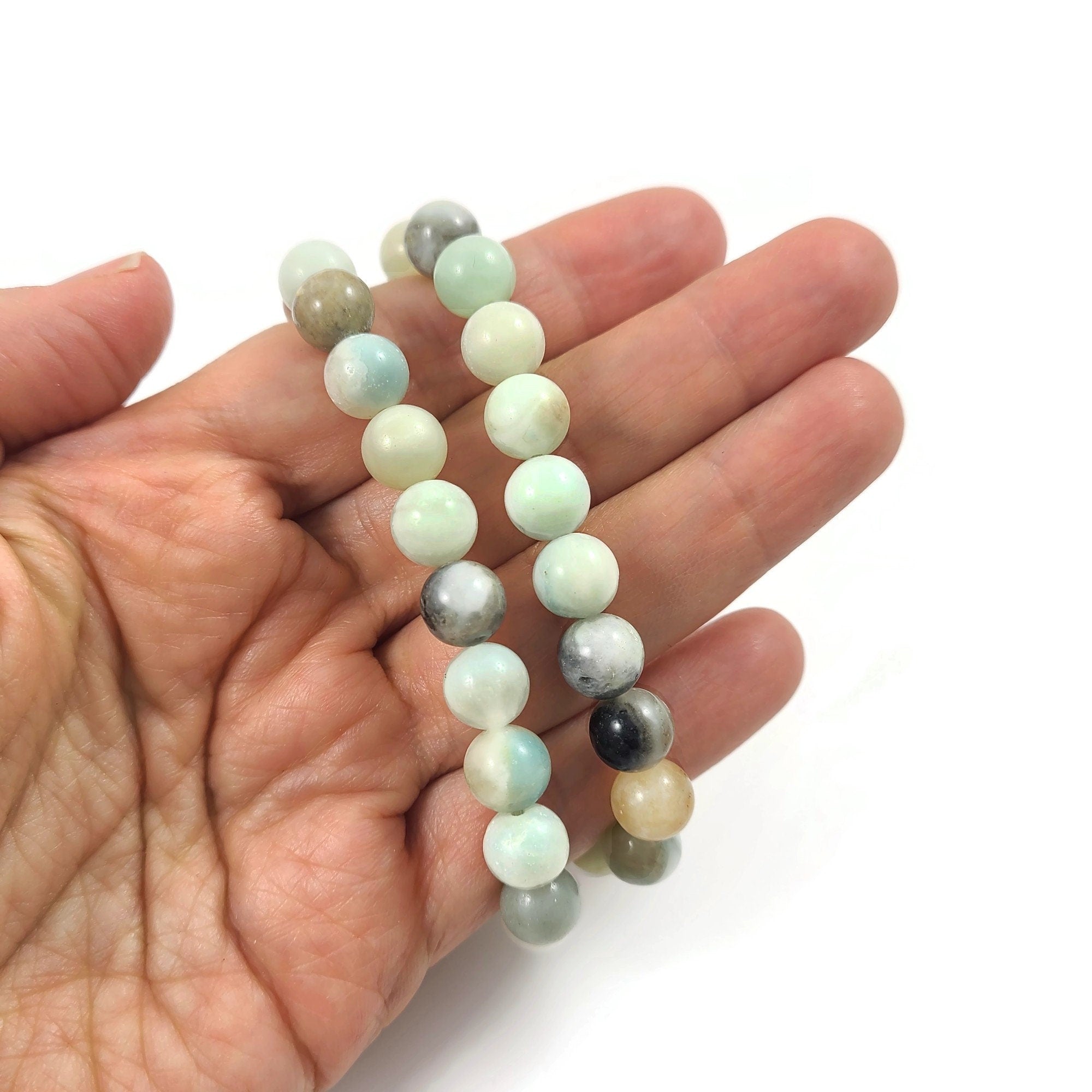 Amazonite round beads 4mm, 6mm, 8mm, 10mm, Polished gemstone beads, Full strand for jewelry making