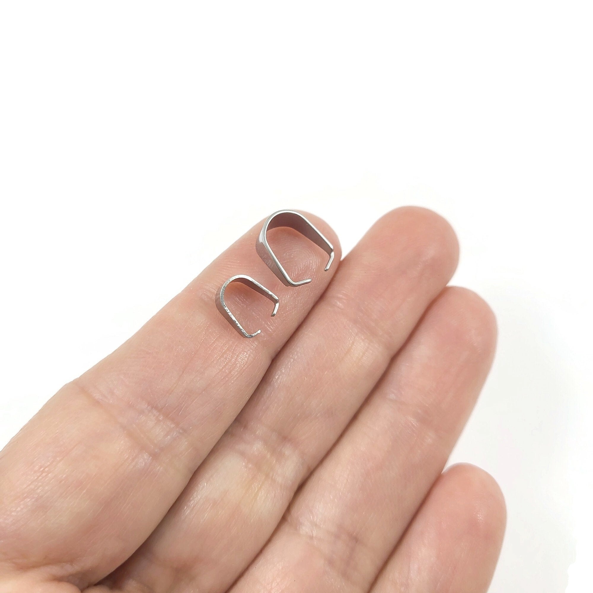Stainless steel pinch bails, Tarnish free jewelry findings
