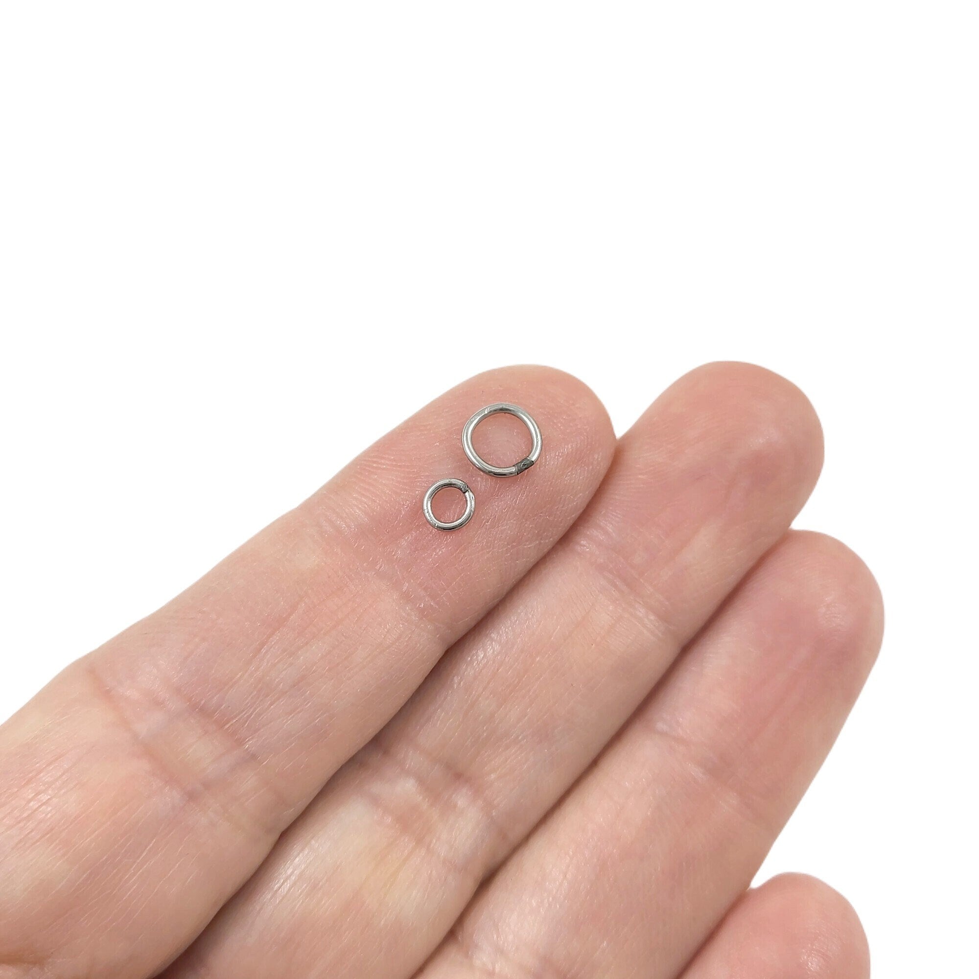 Closed soldered stainless steel jump rings, 4mm, 6mm, Hypoallergenic, tarnish free jewelry findings