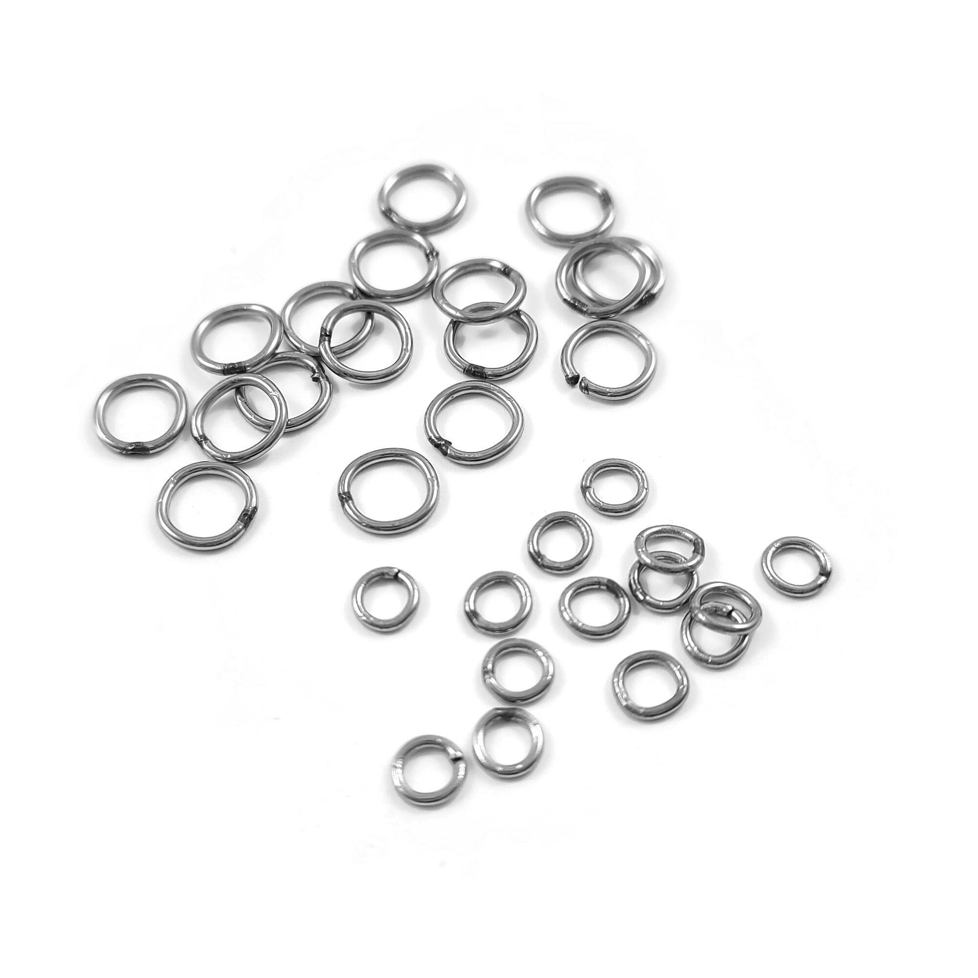 Closed soldered stainless steel jump rings, 4mm, 6mm, Hypoallergenic, tarnish free jewelry findings