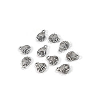 Cute scallop shell charms, 13mm nickel free ocean pendants, Hypoallergenic nautical jewelry making