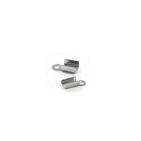 10 pcs Fold Cord Tips, Clasps, Ribbon Crimp End Caps - 304 Stainless Steel Cord Ends